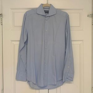 SuitSupply pure cotton light blue button up dress shirt